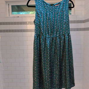 Green and Taupe Spotted Boutique Dress